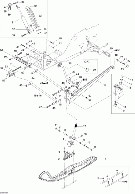 Ski Doo MX Z 380 F/550 F, 2003 - Front Suspension And Ski