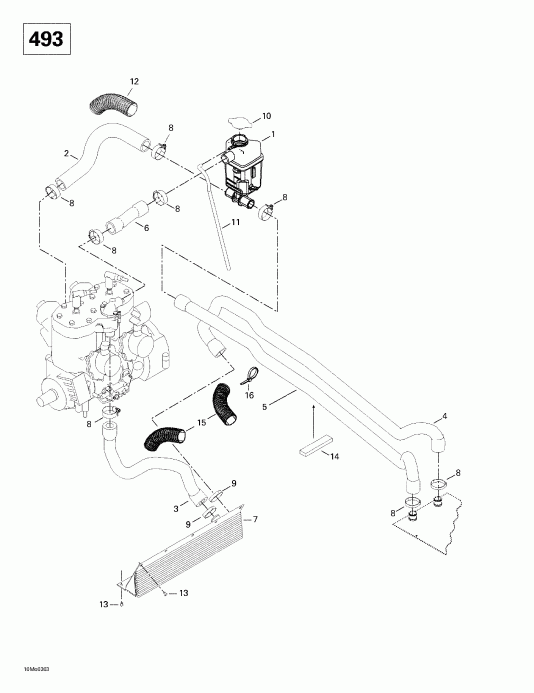  SKIDOO MX Z 500/600/600 HO/700/800, 2003 -  System (493)