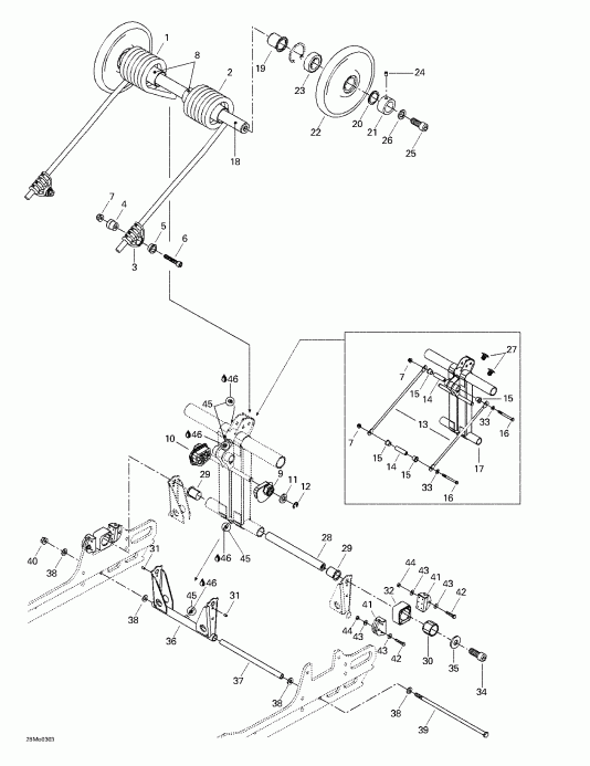 Ski-doo  MX Z 500/600/600 HO/700/800, 2003 - Rear Arm