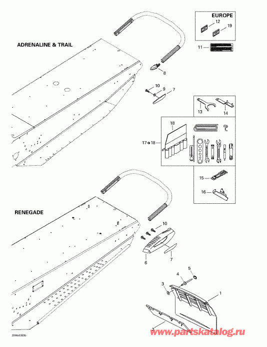  ski-doo MX Z 500/600/600 HO/700/800, 2003  - Accessories