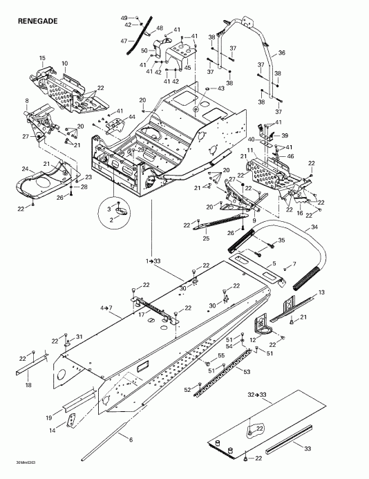 snowmobile BRP MX Z 500/600/600 HO/700/800, 2003 -  (renegade)