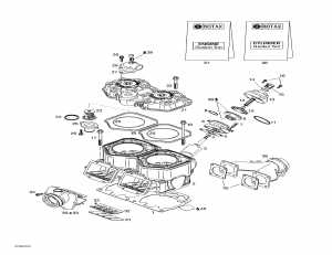 01- ,  ,   (01- Cylinder, Exhaust Manifold, Reed Valve)