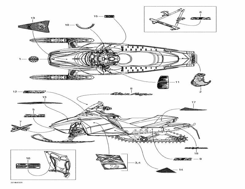 snowmobile Ski-doo MX Z Blair Morgan Special Edition, 2003 - Decals