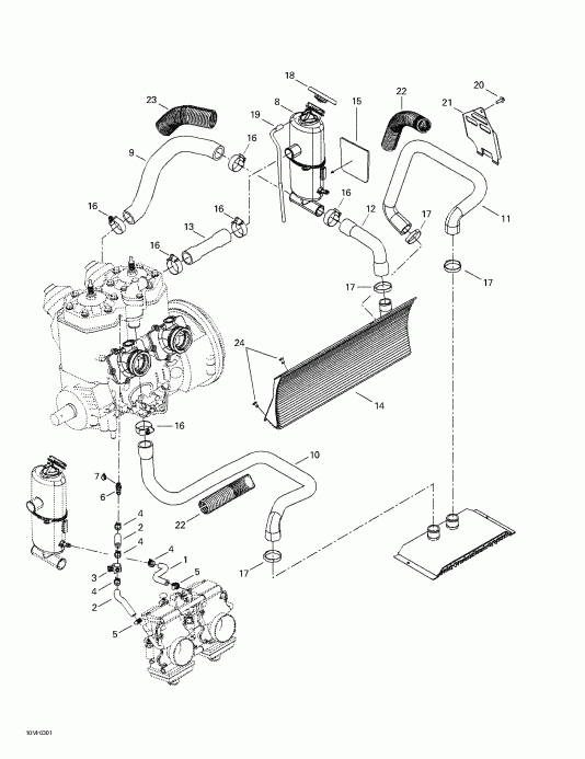 Ski-doo MX Z Rev 600 HO/800/007 Special Edition, 2003  - Cooling System