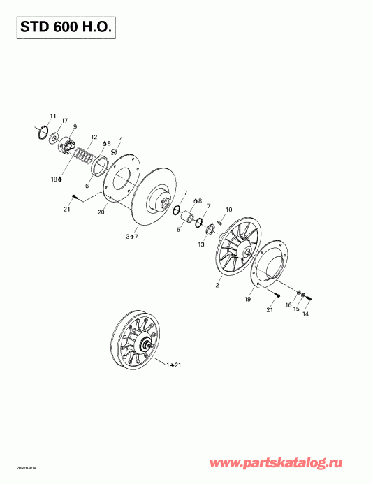 snowmobile - Driven Pulley (std 600 Ho)