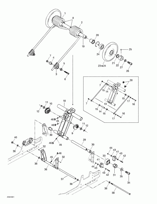  Skidoo  MX Z Rev 600 HO/800/007 Special Edition, 2003 - Rear Arm