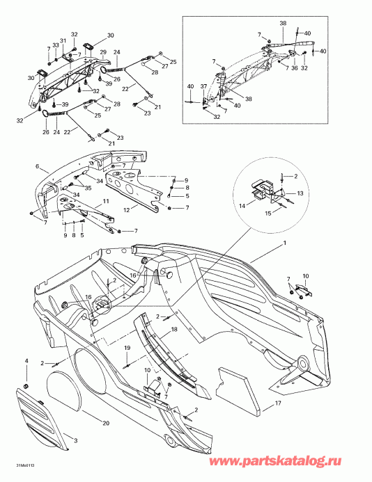 snowmobile Skidoo MX Z Rev 600 HO/800/007 Special Edition, 2003 ������ - Bottom Pan