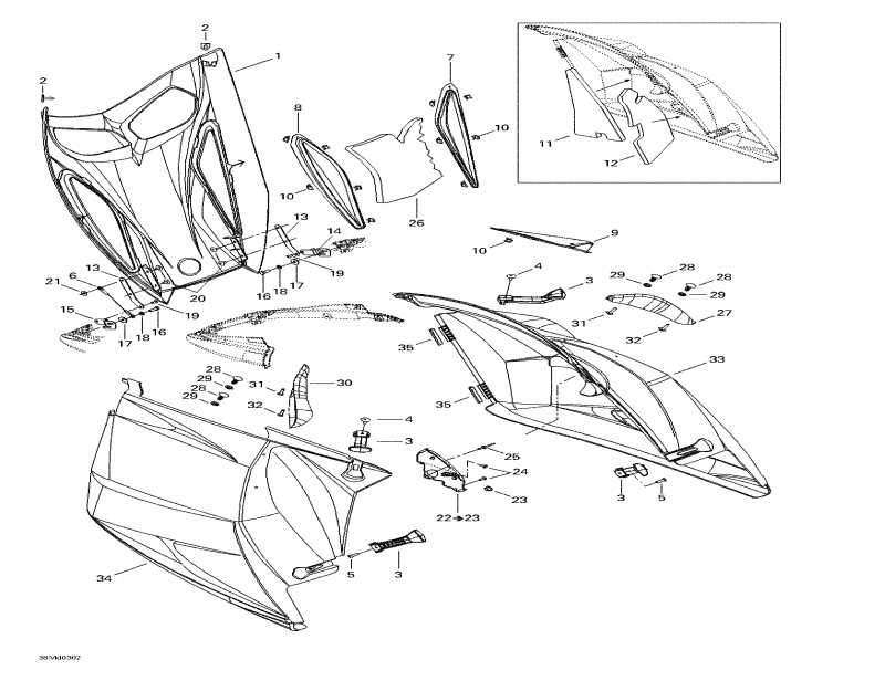  Skidoo MX Z X 440, 2003  - Hood