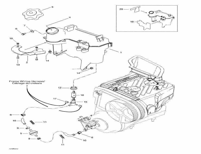 ski-doo ����������� Skandic 500F, 2003 - Oil Tank And Support