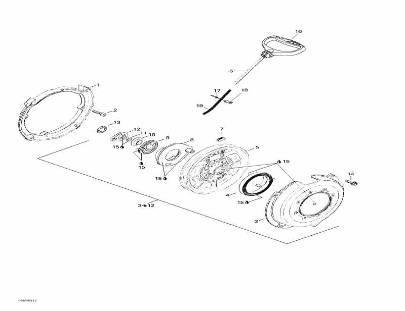 snowmobile SkiDoo ������ Skandic 500F, 2003 - Rewind Starter