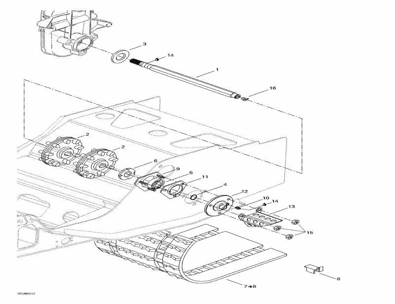 Skandic 500F, 2003  - Drive Axle And Track