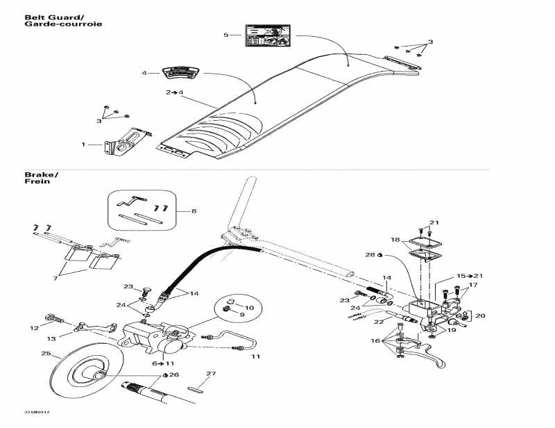 �������� ski-doo ����������� Skandic 500F, 2003 - Hydraulic ������ � Belt Guard
