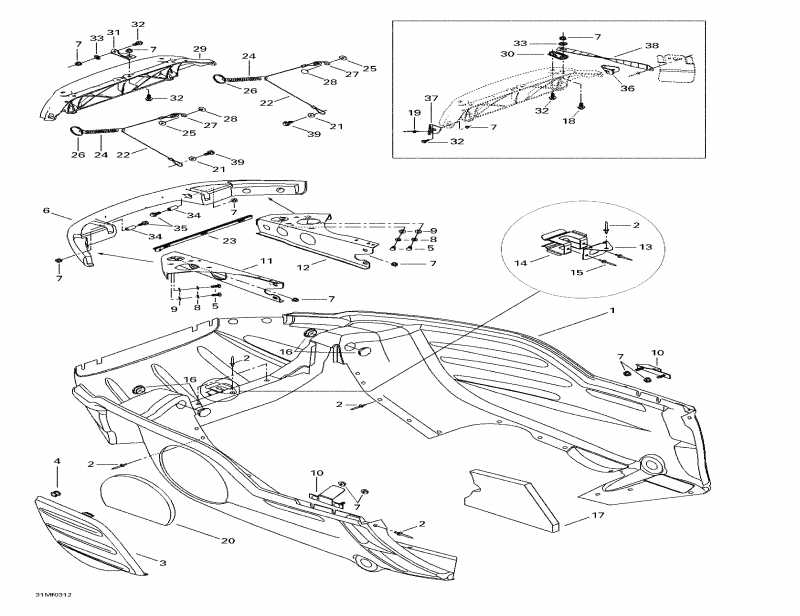 Ski-doo  Skandic 500F, 2003 - Bottom Pan