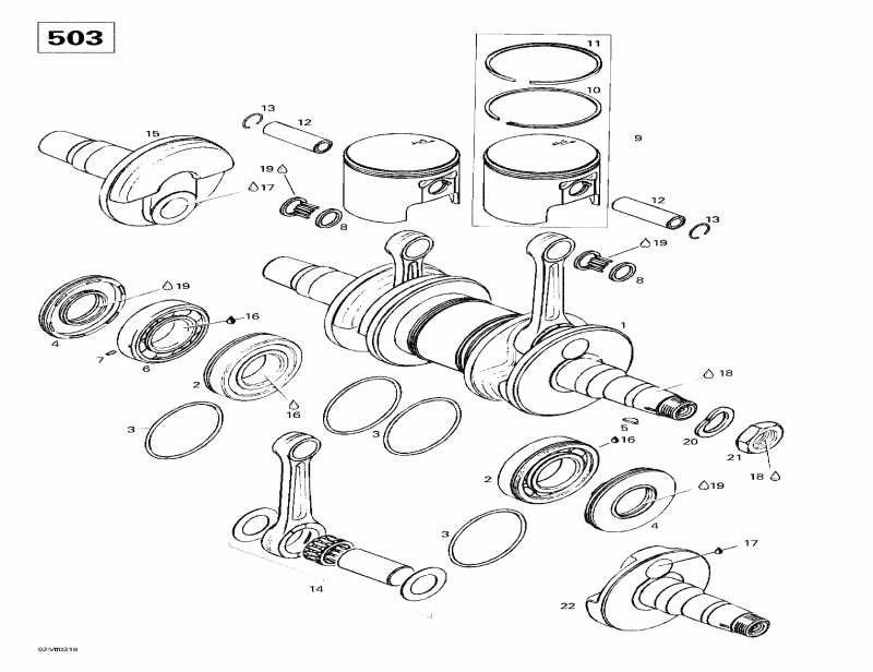  Skandic 600, 2003 - Crankshaft And Pistons (503)