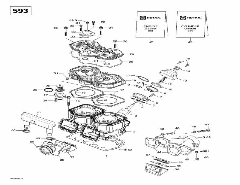  Skidoo Skandic 600, 2003  - Cylinder, Exhaust Manifold (593)