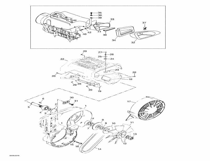 snowmobile   Skandic LT 440F, 2003 -  System  Fan