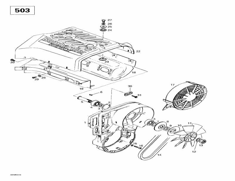  ski-doo Skandic Super Wide Track 500 F, 2003 -  System Fan (503)