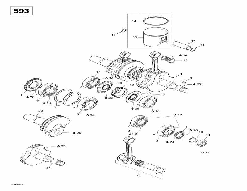  Skandic SUV 600, 2003 - Crankshaft And Pistons