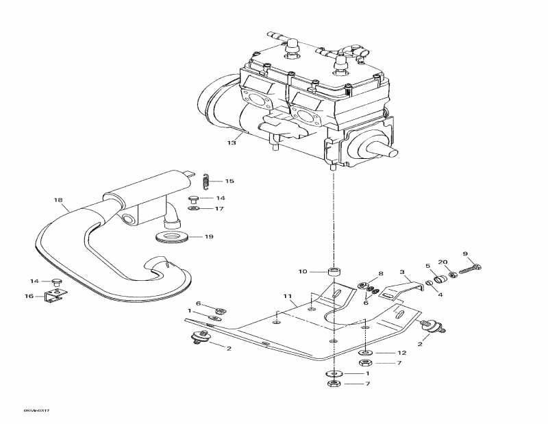 snowmobile Ski-doo  Skandic SUV 600, 2003 - Engine Support