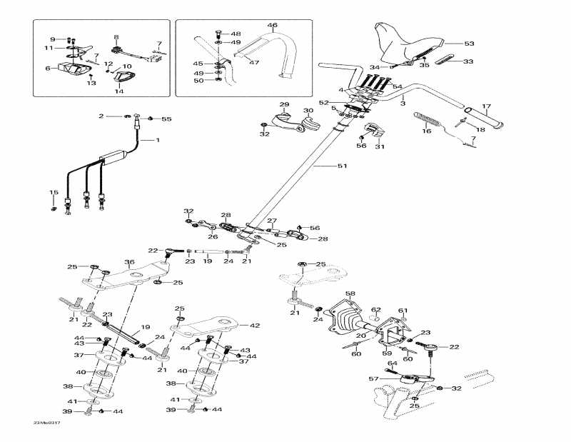 snowmobile Ski Doo ������ Skandic SUV 600, 2003 - Steering System