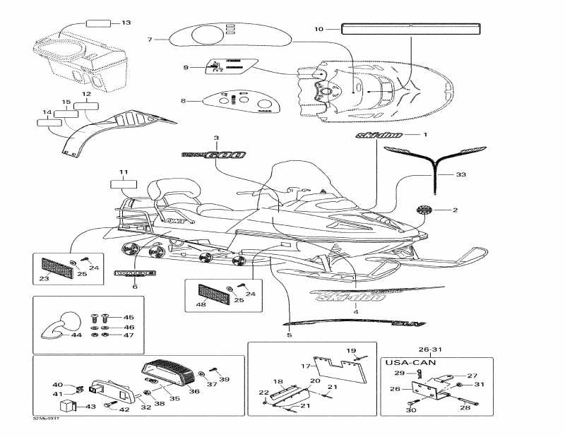 Skidoo Skandic SUV 600, 2003 - Decals And Accessories
