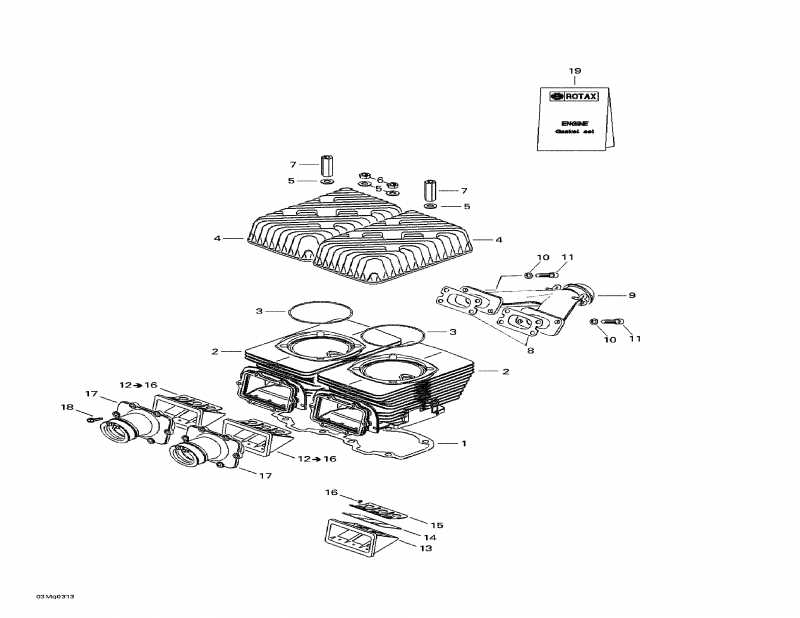    Summit 550 F, 2003 - Cylinder, Exhaust Manifold