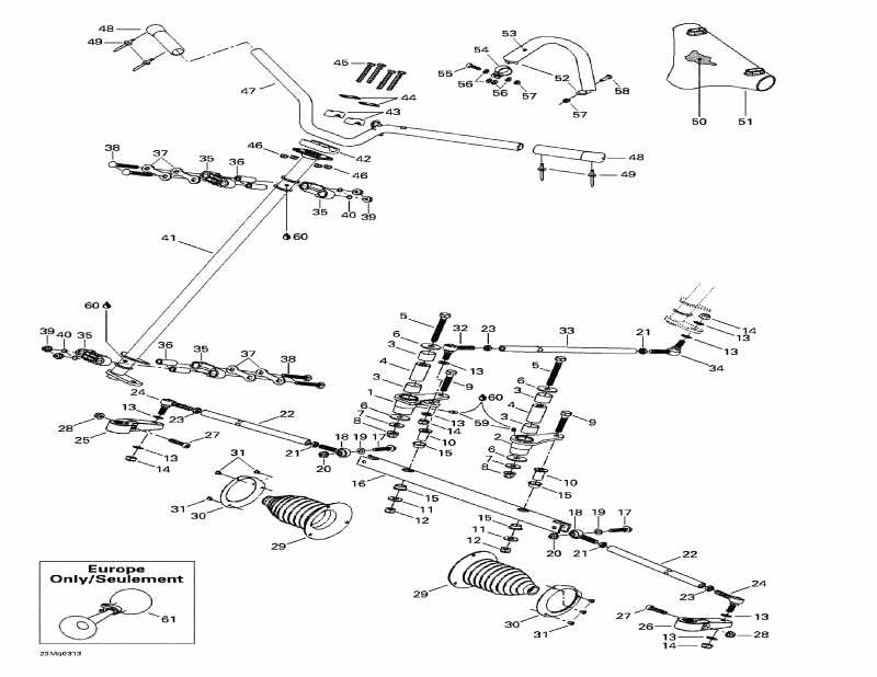 Skidoo Summit 550 F, 2003 - Steering System