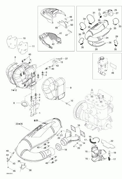 Skidoo Summit 600 HO/700/800 HO, 2003 - Muffler