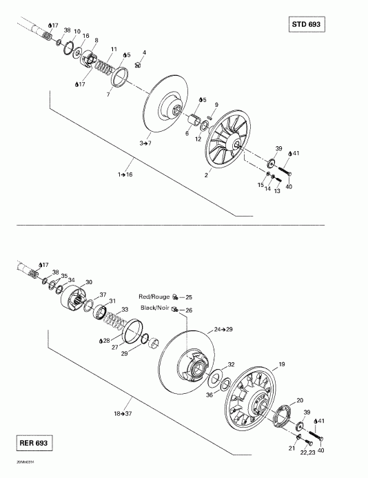 BRP Summit 600 HO/700/800 HO, 2003 - Driven Pulley (693)