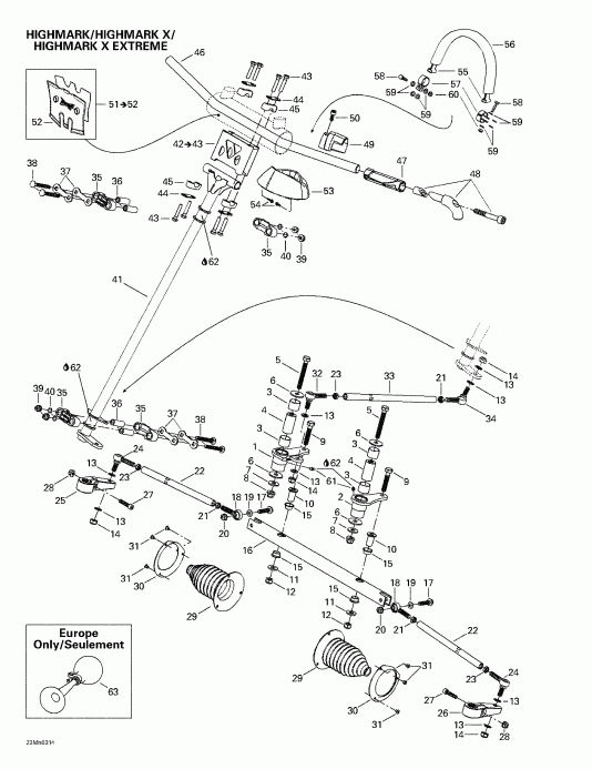    Summit 600 HO/700/800 HO, 2003 - Steering System (highmark, Highmark X And Highmark X Extreme)