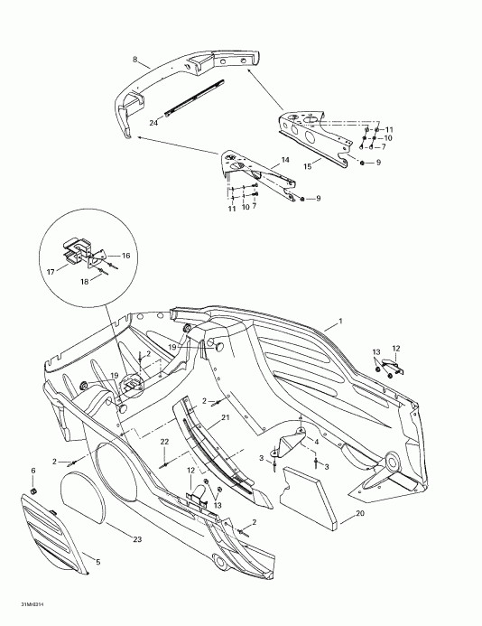 �������� ski-doo Summit 600 HO/700/800 HO, 2003 - Bottom Pan