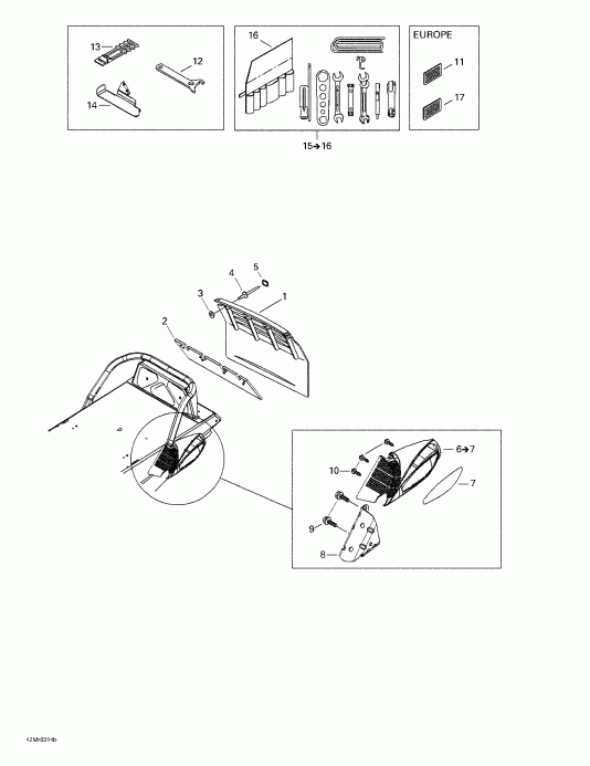  SKIDOO Summit 600 HO/700/800 HO, 2003 - Snow Guard  Moulding