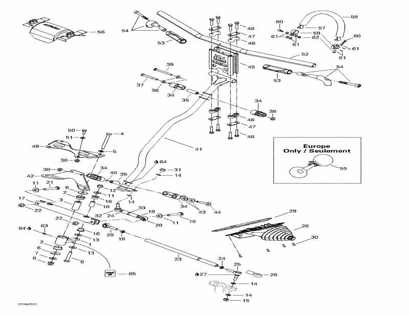 snowmobile Skidoo Summit X 800 HO, 2003 ������ - Steering System