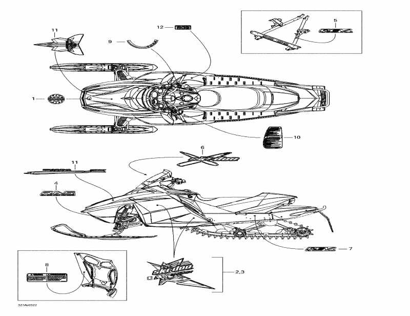 snowmobile BRP  Summit X 800 HO, 2003 - Decals