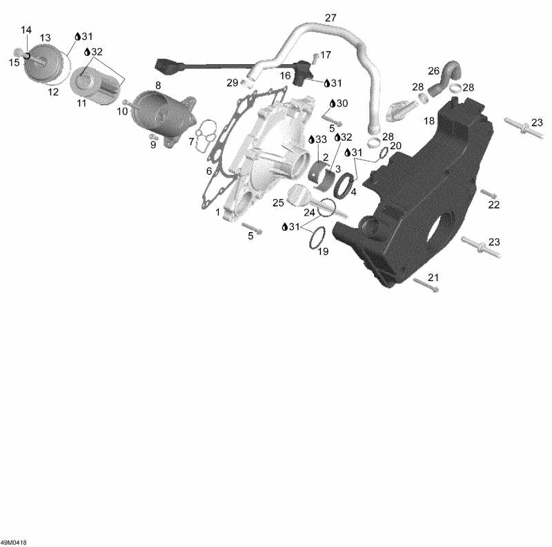  SkiDoo Expedition 4-TEC, 2004 - Clutch Cover And Oil Tank