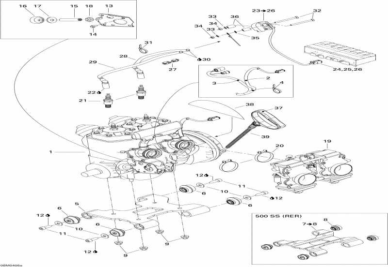 Ski-doo  GSX 500SS, 2004 - Engine Assembly And Support