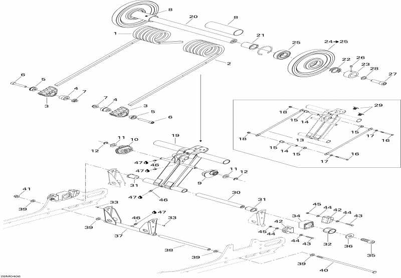 snowmobile Ski Doo GSX 500SS, 2004  - Rear Arm