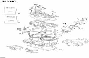 01- ,  ,   (593 Ho) (01- Cylinder, Exhaust Manifold, Reed Valve (593 Ho))