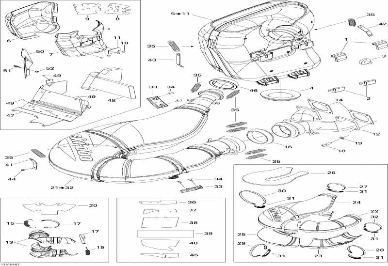 �������� Skidoo GSX 600 HO SDI, 2004 - Exhaust System