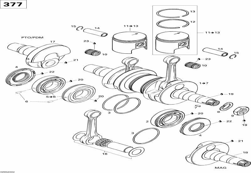 snowmobile  Legend 380F, 2004  - Crankshaft (380f)