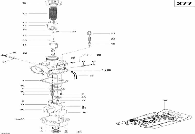  ski-doo  Legend 380F, 2004 - Carburetors (380f)