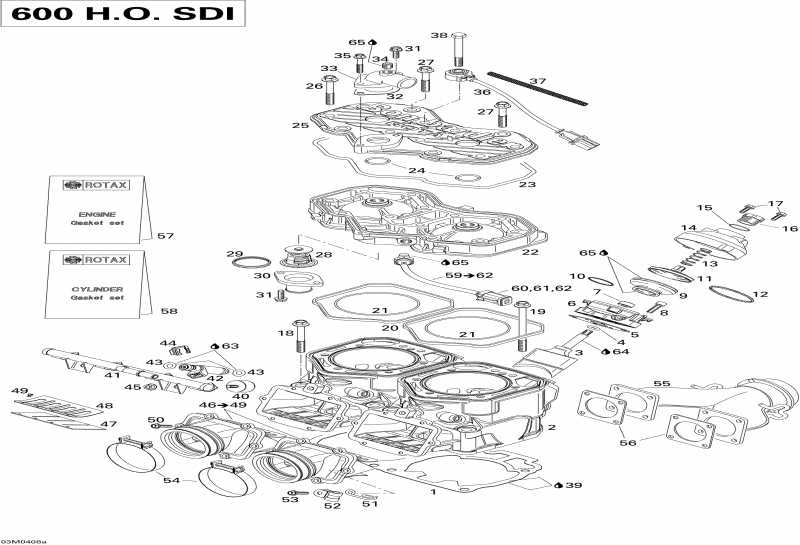  - Cylinder, Exhaust Manifold, Reed Valve (600)