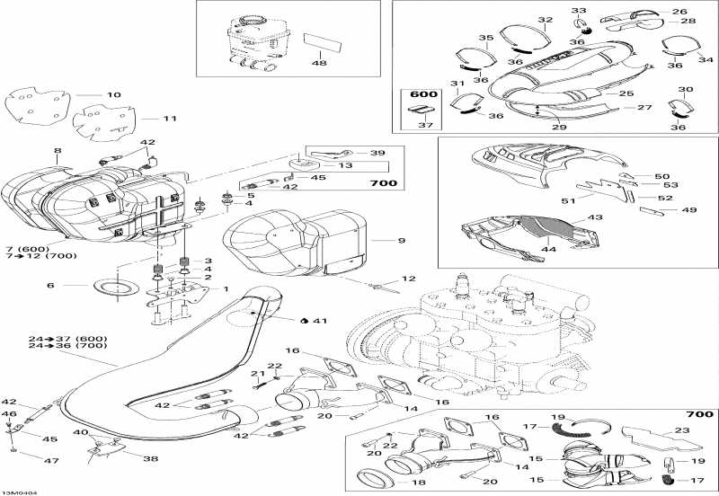 snowmobile  Legend 700, 2004 - Exhaust System