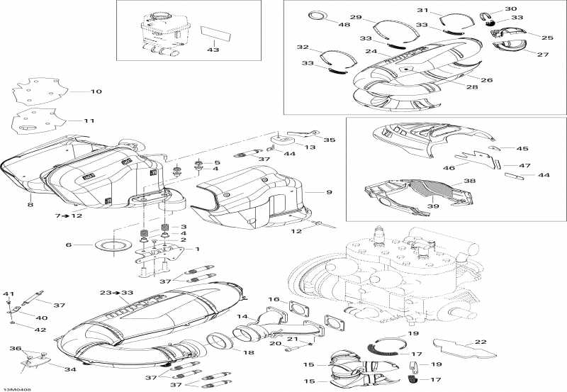 snowmobile Skidoo - Exhaust System