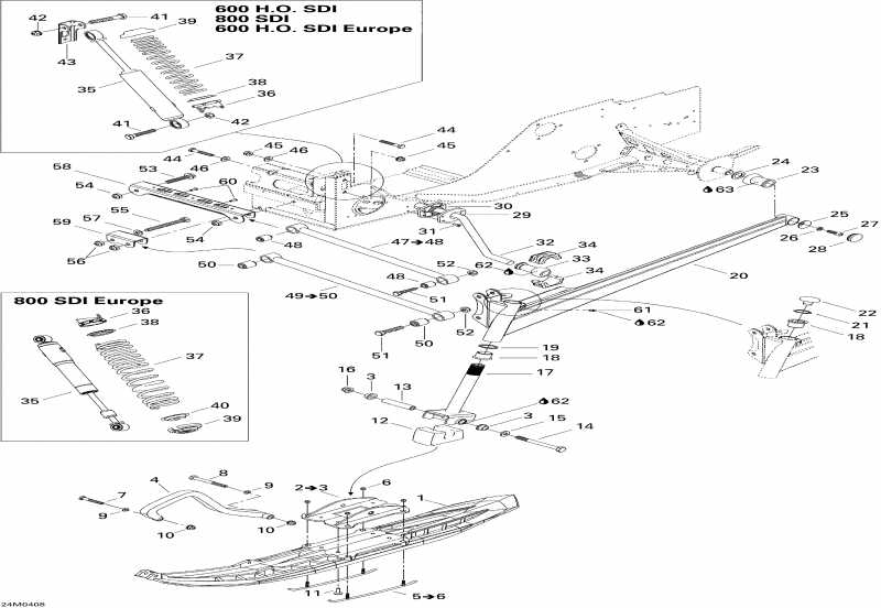 ����������� Legend 800 SDI, 2004 - Front Suspension And Ski