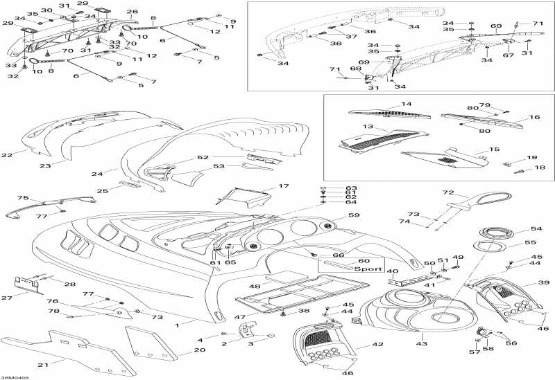 snowmobile Ski Doo  Legend 800 SDI, 2004 - Hood