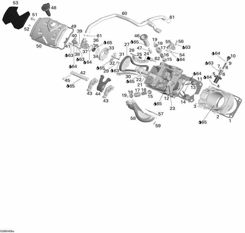 snowmobile Ski-doo Legend V-1000, 2004  - Cylinder And Cylinder Head Front Side