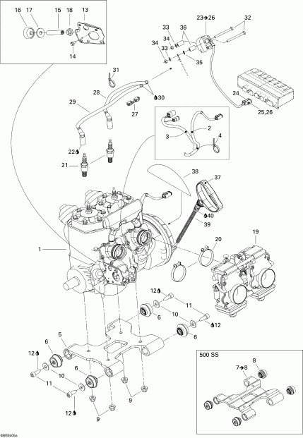 snowmobile BRP - Engine Assembly And Support
