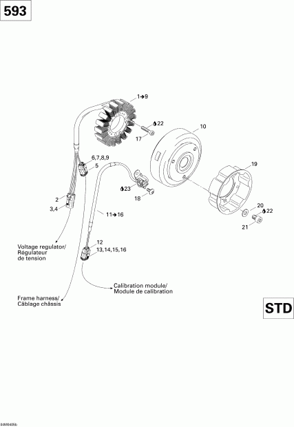    MX Z 500SS Trail/Adrenaline, 2004 - Magneto (12v, 360w) (593) (trail)