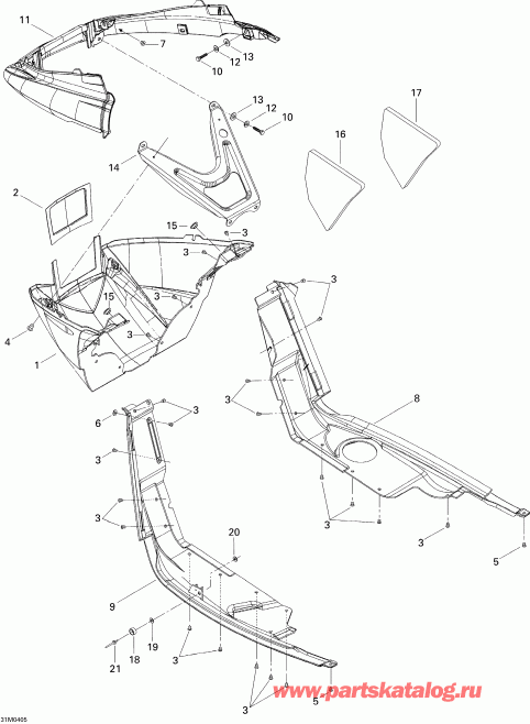 Skidoo MX Z 500SS Trail/Adrenaline, 2004 - Bottom Pan